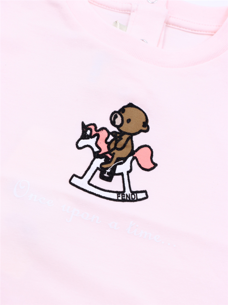 의류 T-shirt Ourson Fendi 분홍색 어린이들