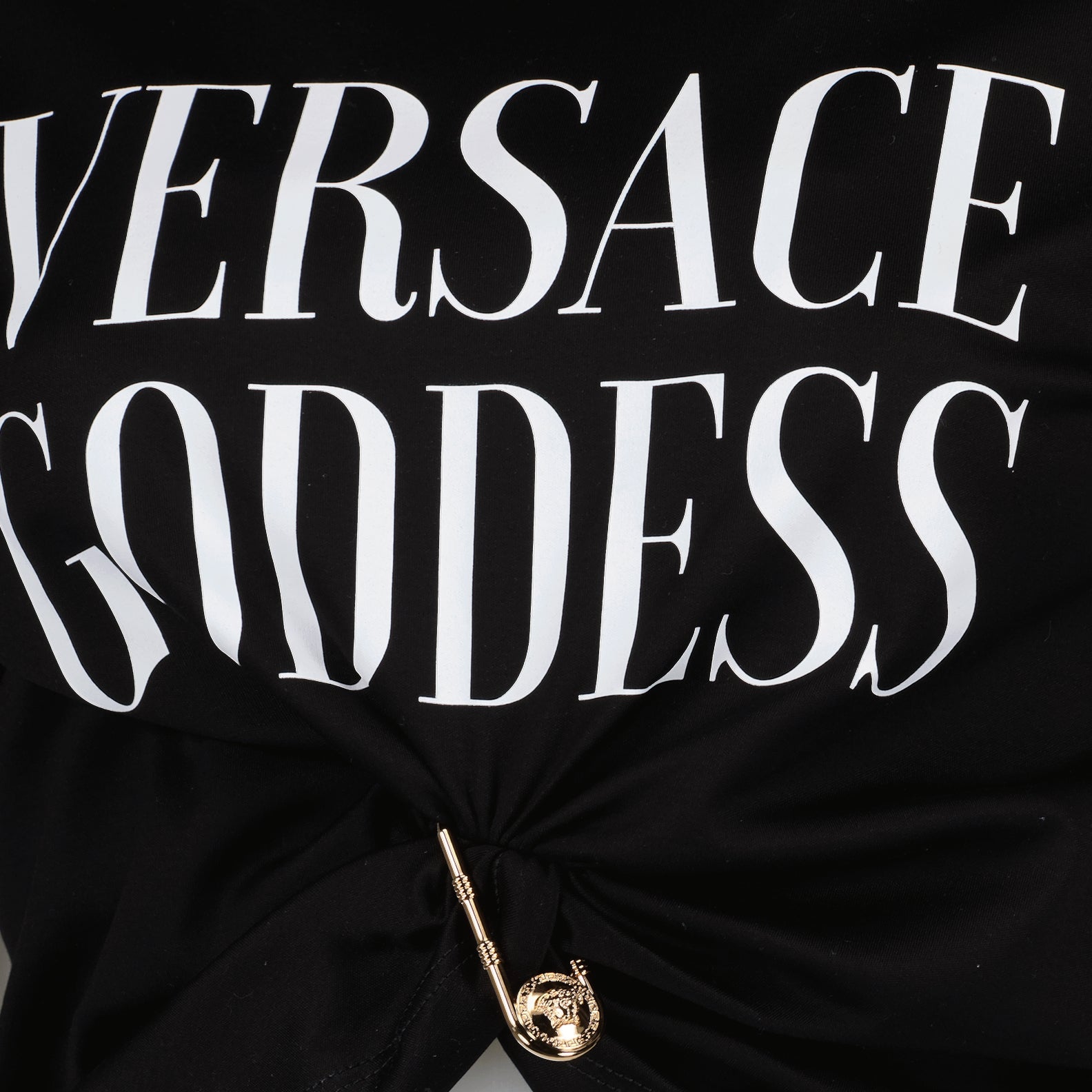 Tシャツ 安全ピンTシャツ Versace 黒 女性