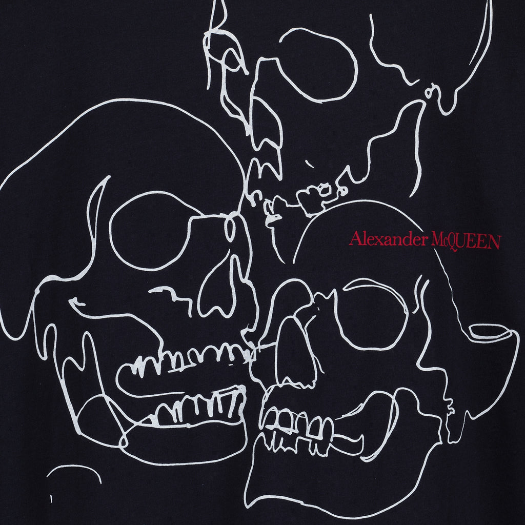 Tシャツ スカルTシャツ Alexander McQueen 青 男