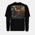 スウェットシャツ レイヤードTシャツ Off-White 黒 男