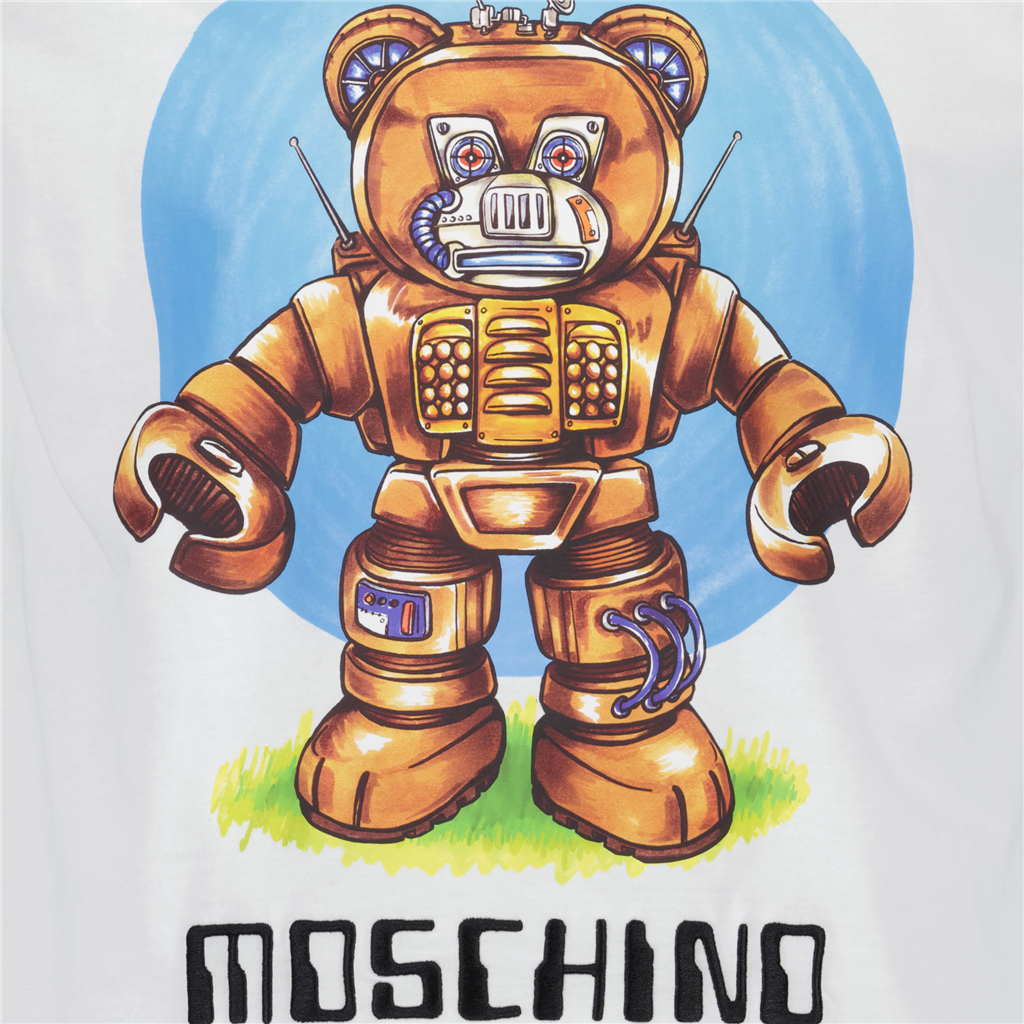Camisetas T-shirt Teddy Robot Moschino Blanco Homme