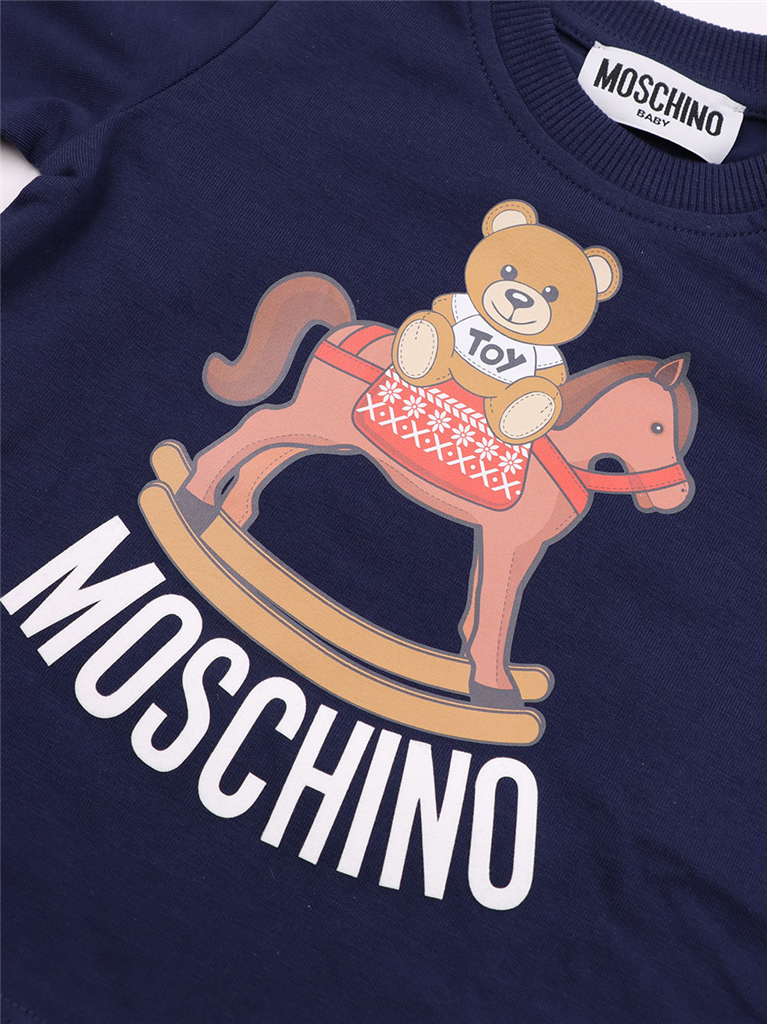의류 T-shirt Teddy Toy Moschino 파란색 어린이들