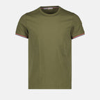 T-shirt T-shirt à logo et liseré Moncler Verde Homme
