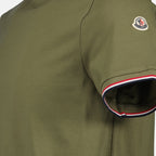T-shirt T-shirt à logo et liseré Moncler Verde Homme