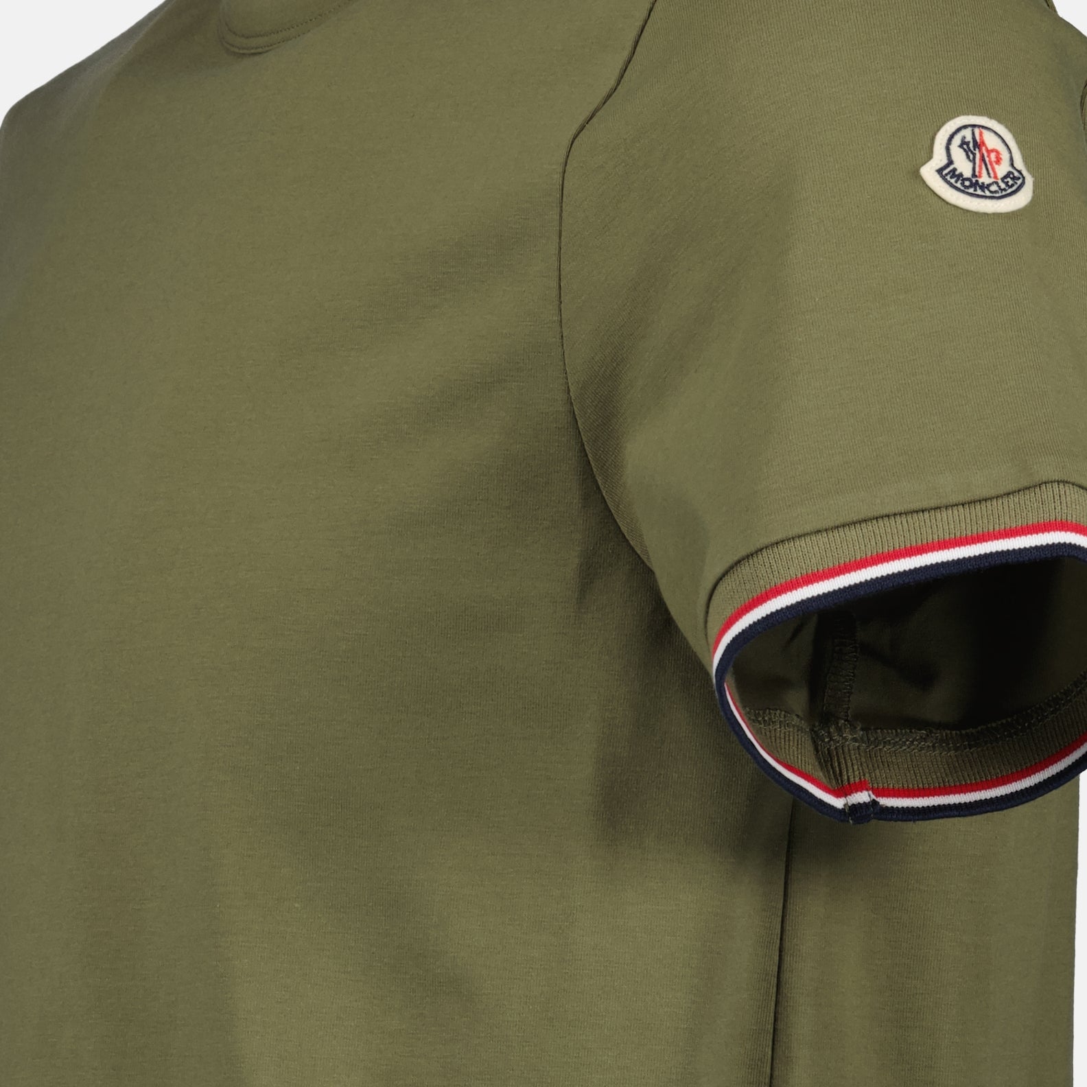 T-shirt T-shirt à logo et liseré Moncler Verde Homme