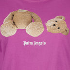 Tシャツ クマのクロップド T シャツ Palm Angels 紫 女性