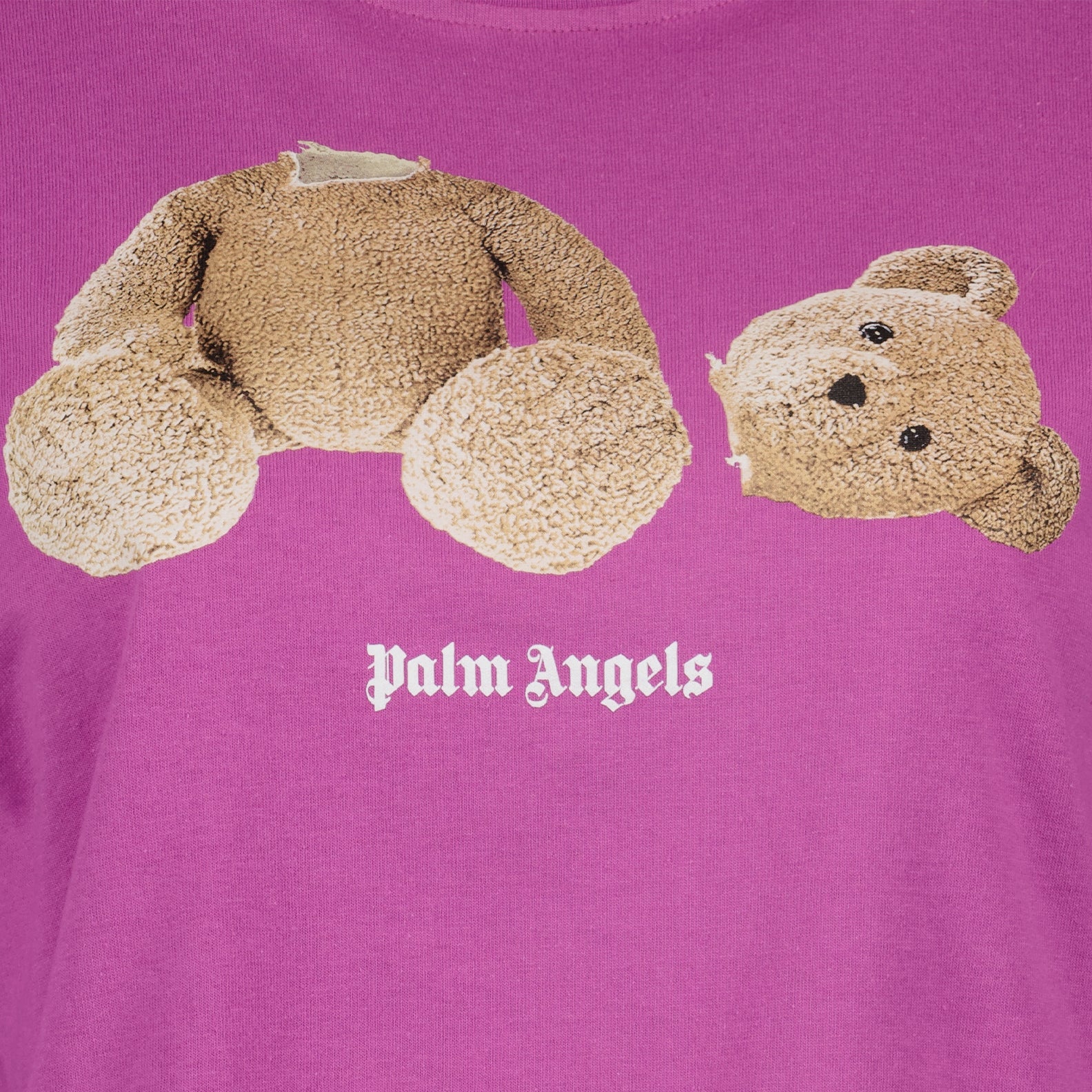 Tシャツ クマのクロップド T シャツ Palm Angels 紫 女性