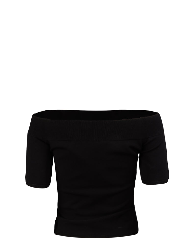 トップス バルドーネックトップ Alexander McQueen 黒 女性