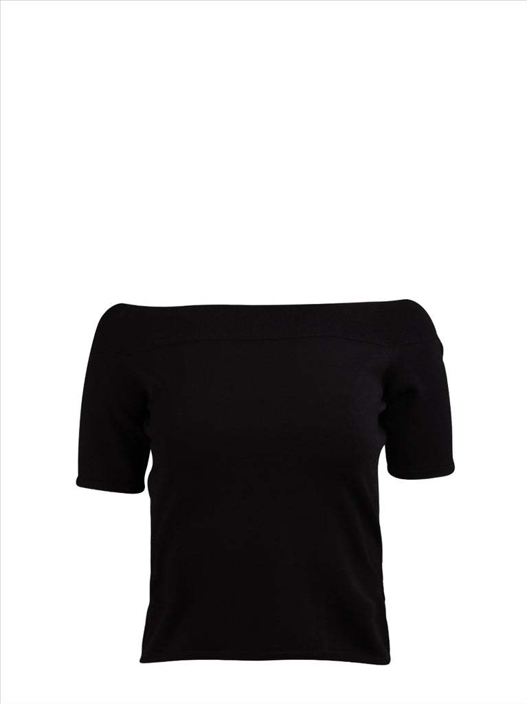 トップス バルドーネックトップ Alexander McQueen 黒 女性