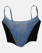 Sudaderas Top corset en denim Versace Azul Femme