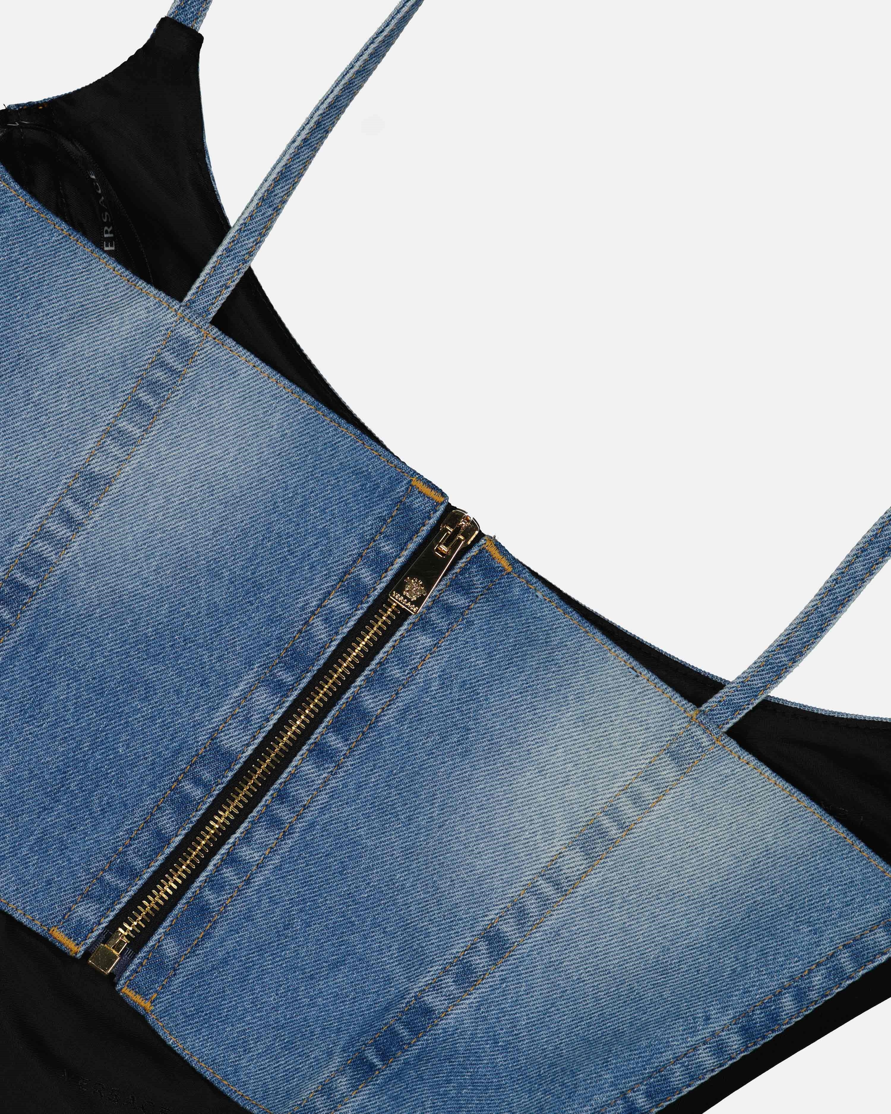 Sudaderas Top corset en denim Versace Azul Femme