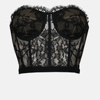 Top corset en dentelle noir