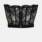 Top corset en dentelle noir