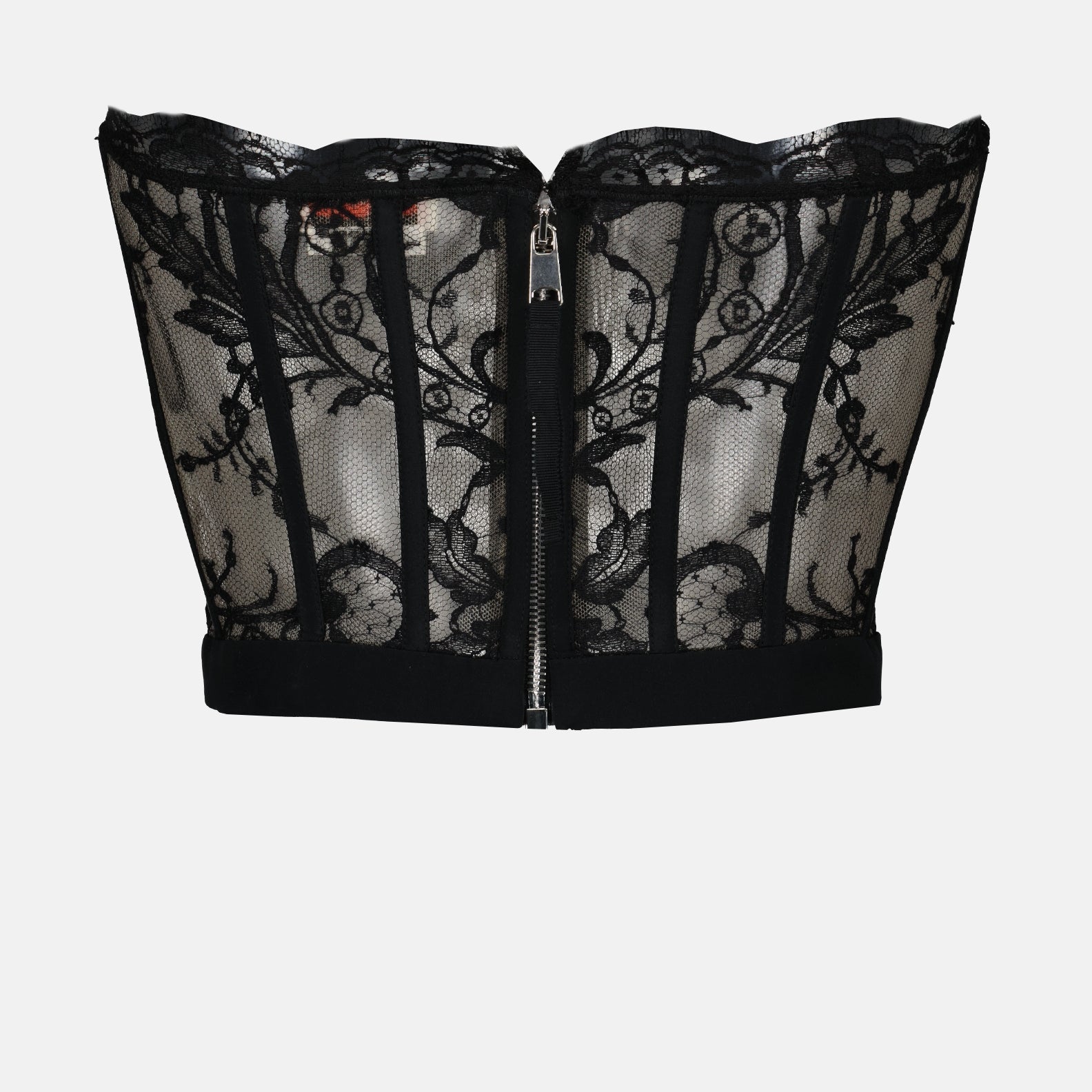 Top corset en dentelle noir