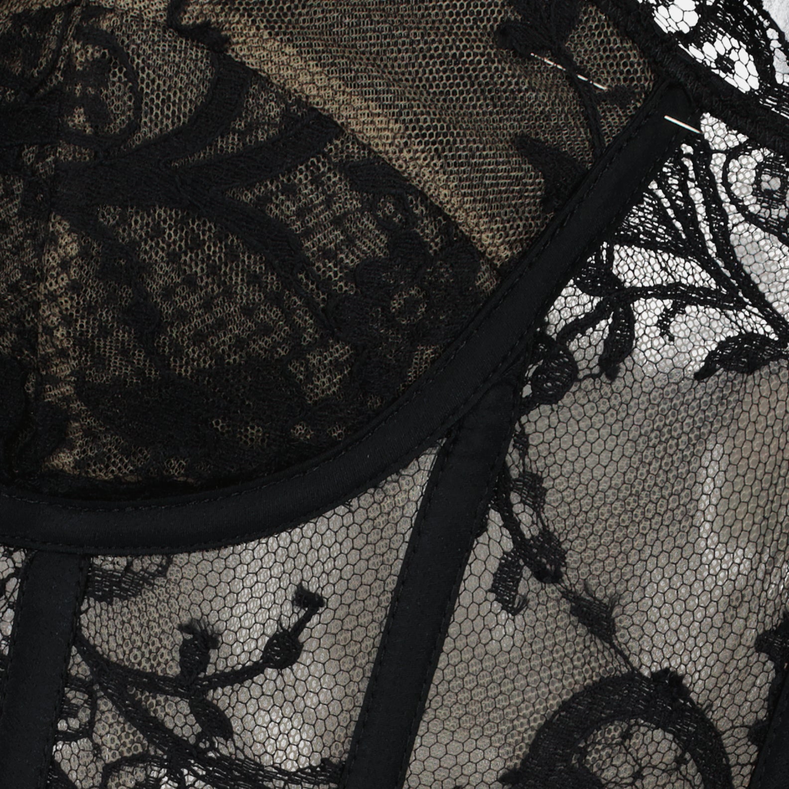 Top corset en dentelle noir