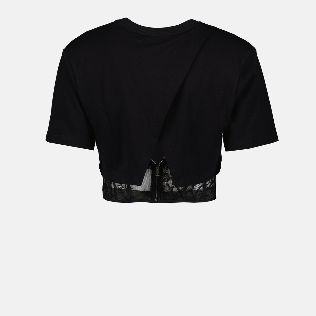 Tシャツ コルセットTシャツ Alexander McQueen 黒 女性