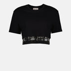 Tシャツ コルセットTシャツ Alexander McQueen 黒 女性