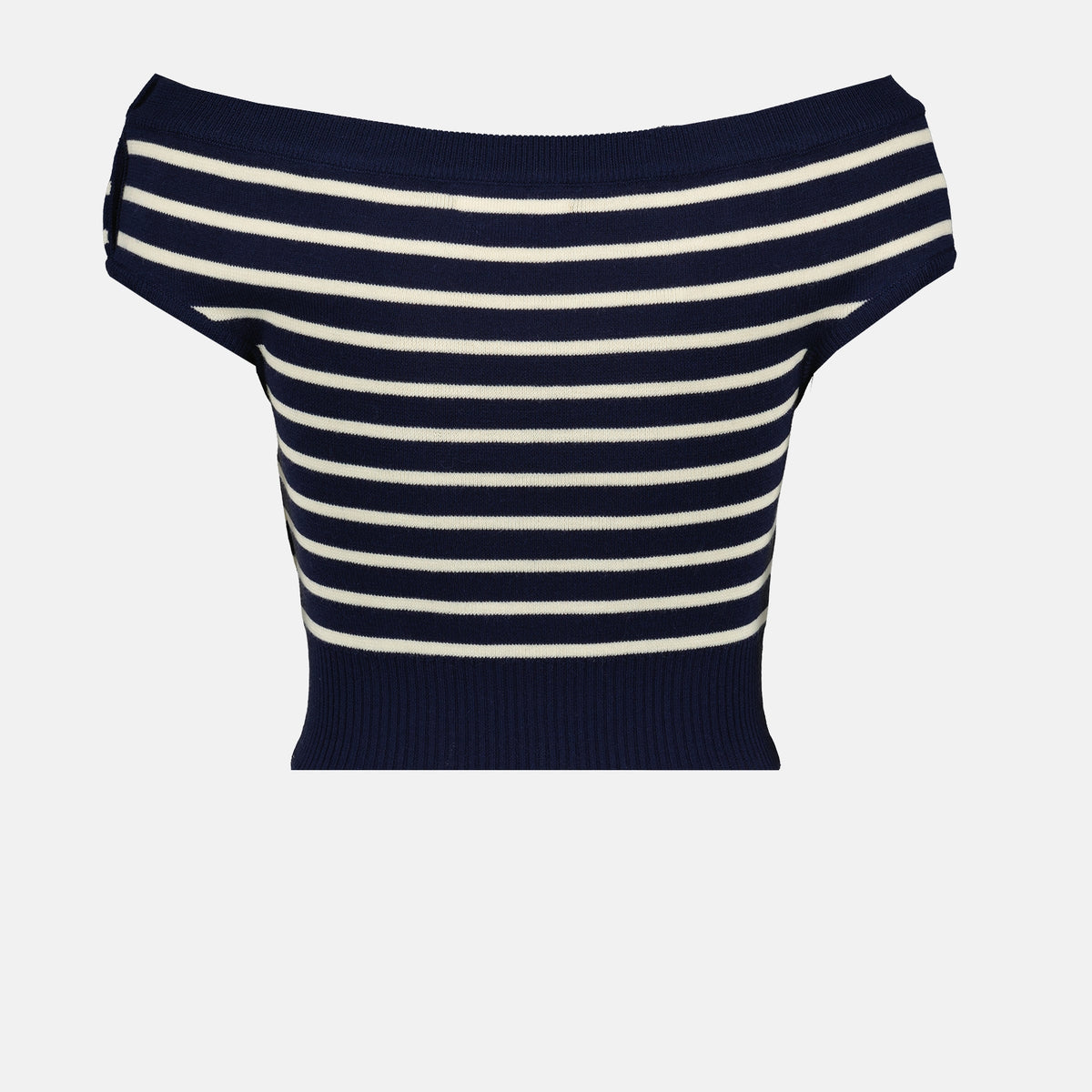 Crop Top Marinère Blanc Et Noir Primark - Taille 34 - Occasion Très Bon État