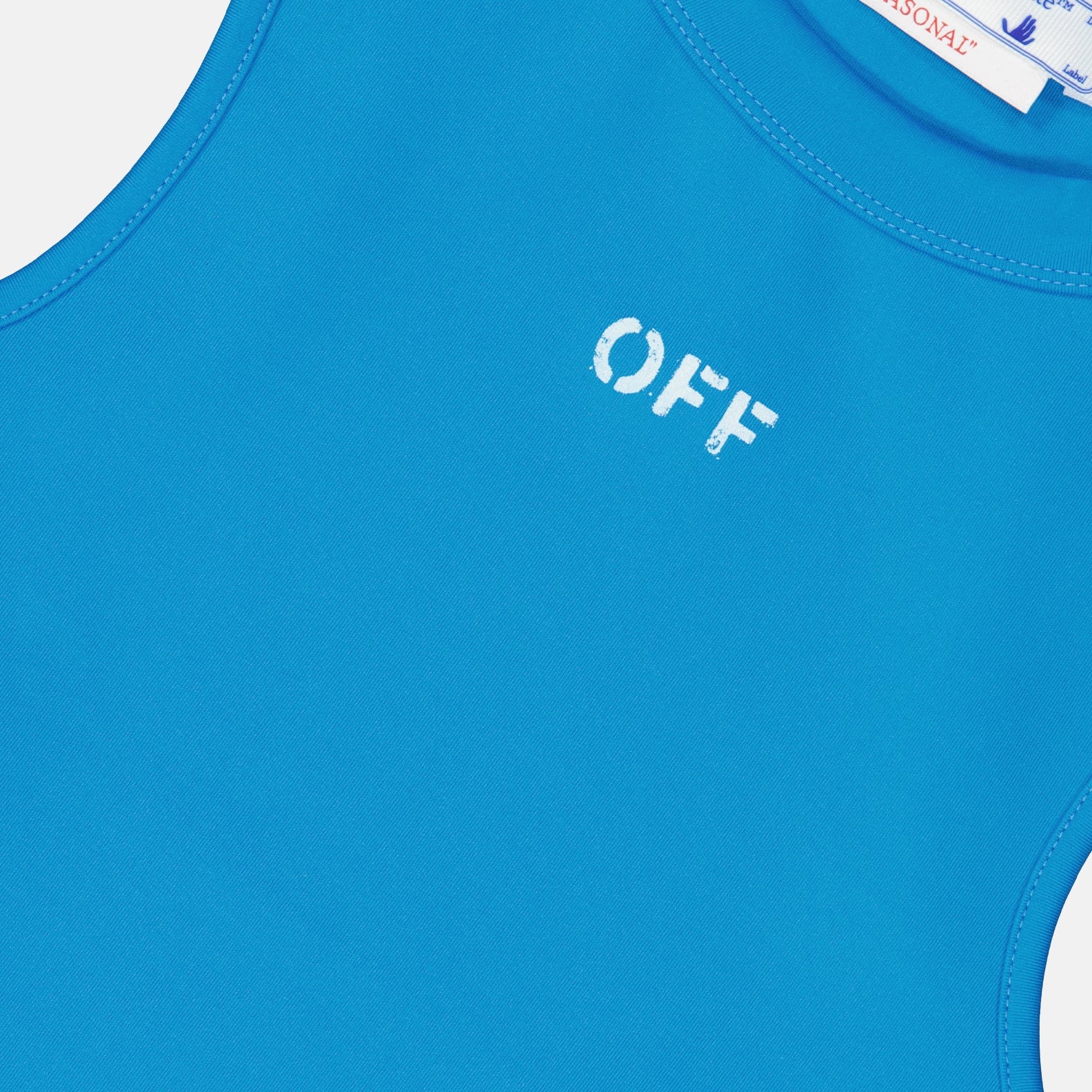 Tops Top Off Stamp Off-White Blue Women