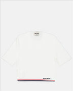 T-shirts Tricot à logo Miu Miu Blanc Femme