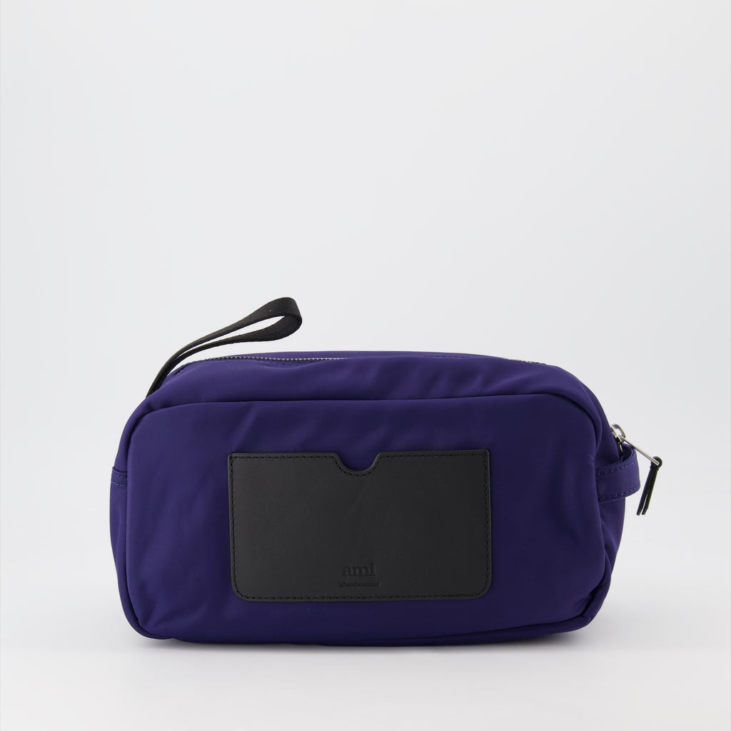 Small leather goods Logo pencil case Ami PARIS Blue Unisex