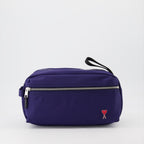 Small leather goods Logo pencil case Ami PARIS Blue Unisex