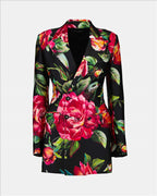 Vestes Veste blazer imprimé roses Dolce & Gabbana Multicolore Femme