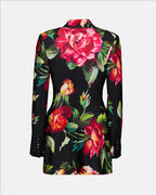 Vestes Veste blazer imprimé roses Dolce & Gabbana Multicolore Femme