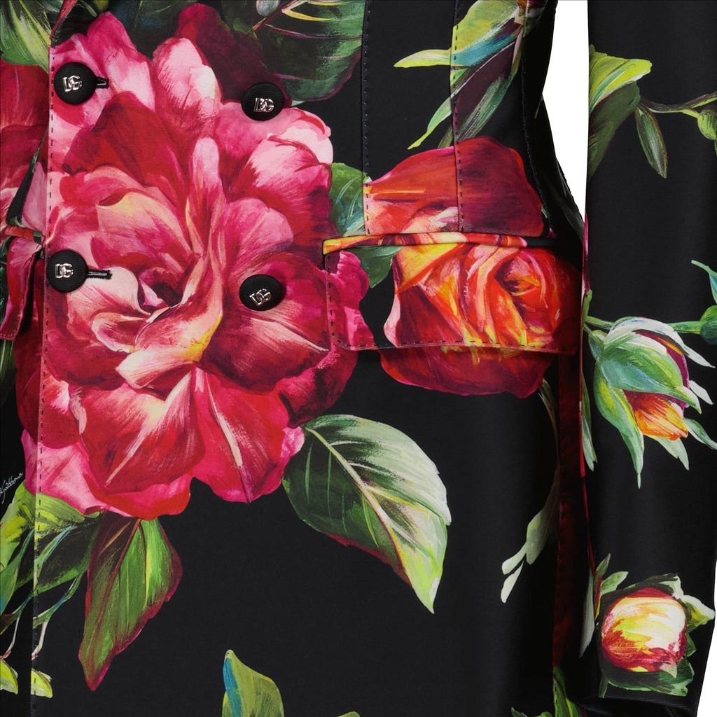 Vestes Veste blazer imprimé roses Dolce & Gabbana Multicolore Femme