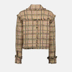 Jackets Short tweed jacket MSGM Beige Femme