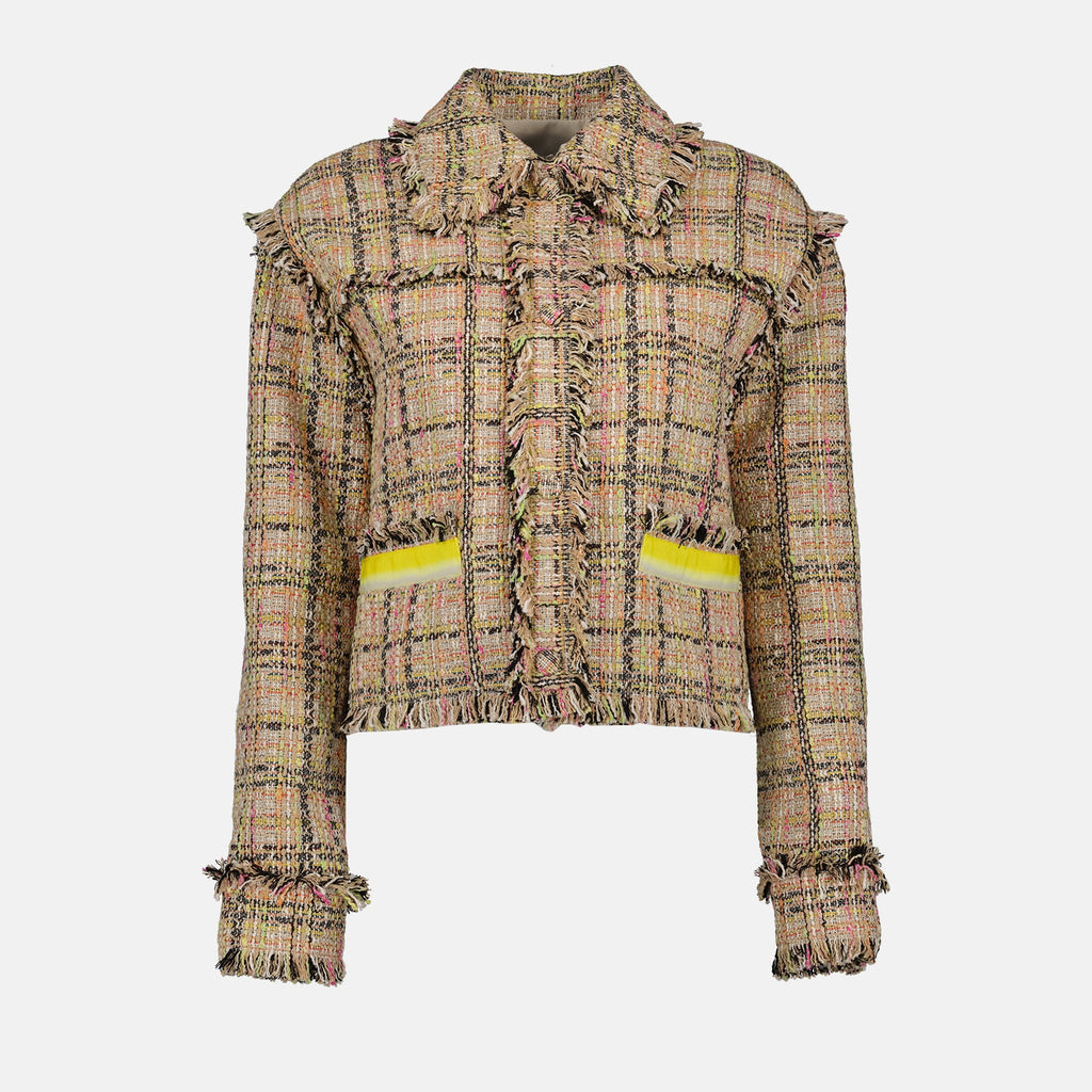 Jackets Short tweed jacket MSGM Beige Femme