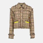 Jackets Short tweed jacket MSGM Beige Femme