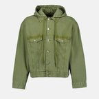 Jackets Hooded denim jacket Moschino Green Homme