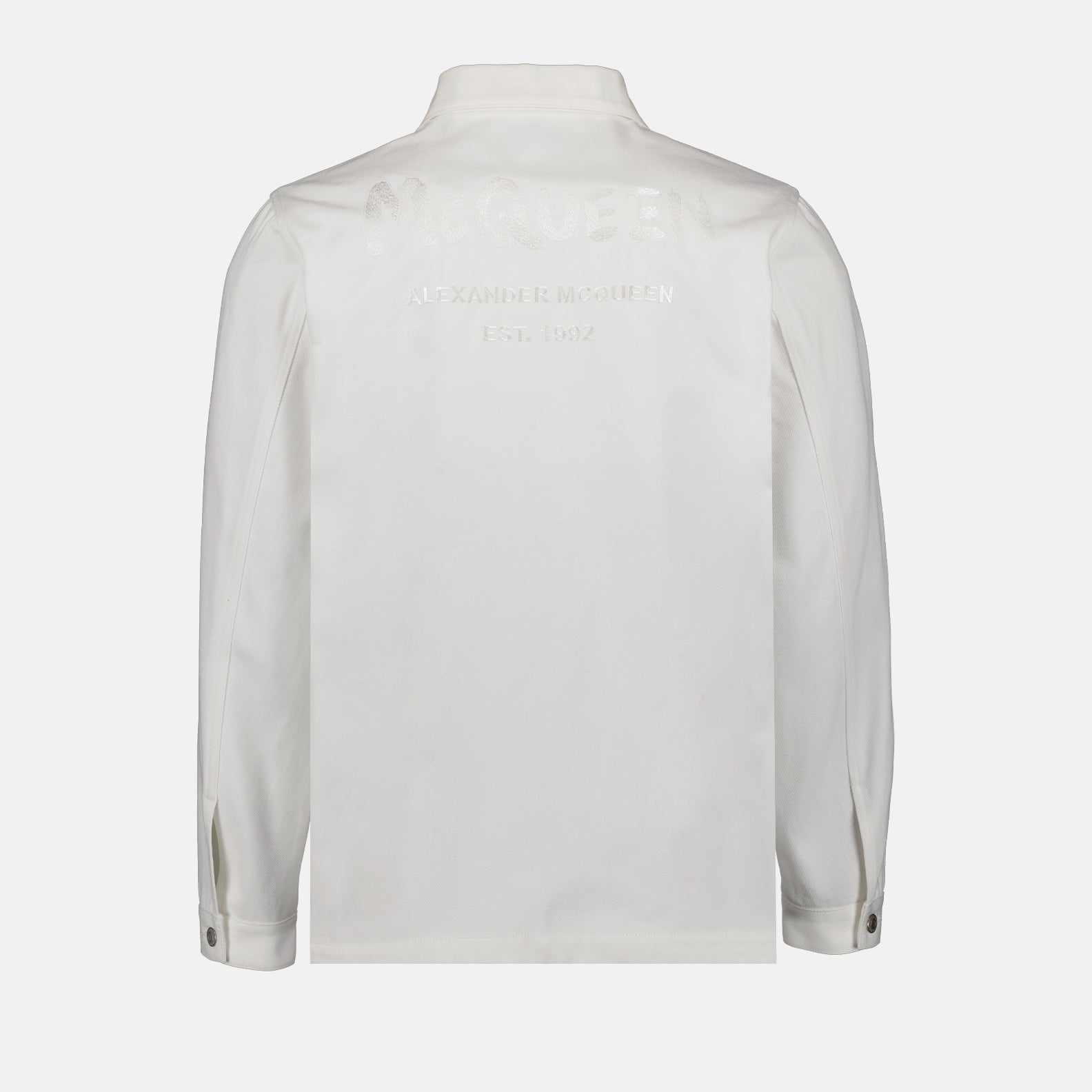 Giacche Veste en denim Alexander McQueen Bianco Homme