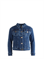 의류 Veste en denim Greca Versace 파란색 어린이들