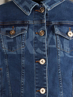 의류 Veste en denim Greca Versace 파란색 어린이들