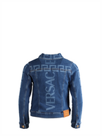 의류 Veste en denim Greca Versace 파란색 어린이들
