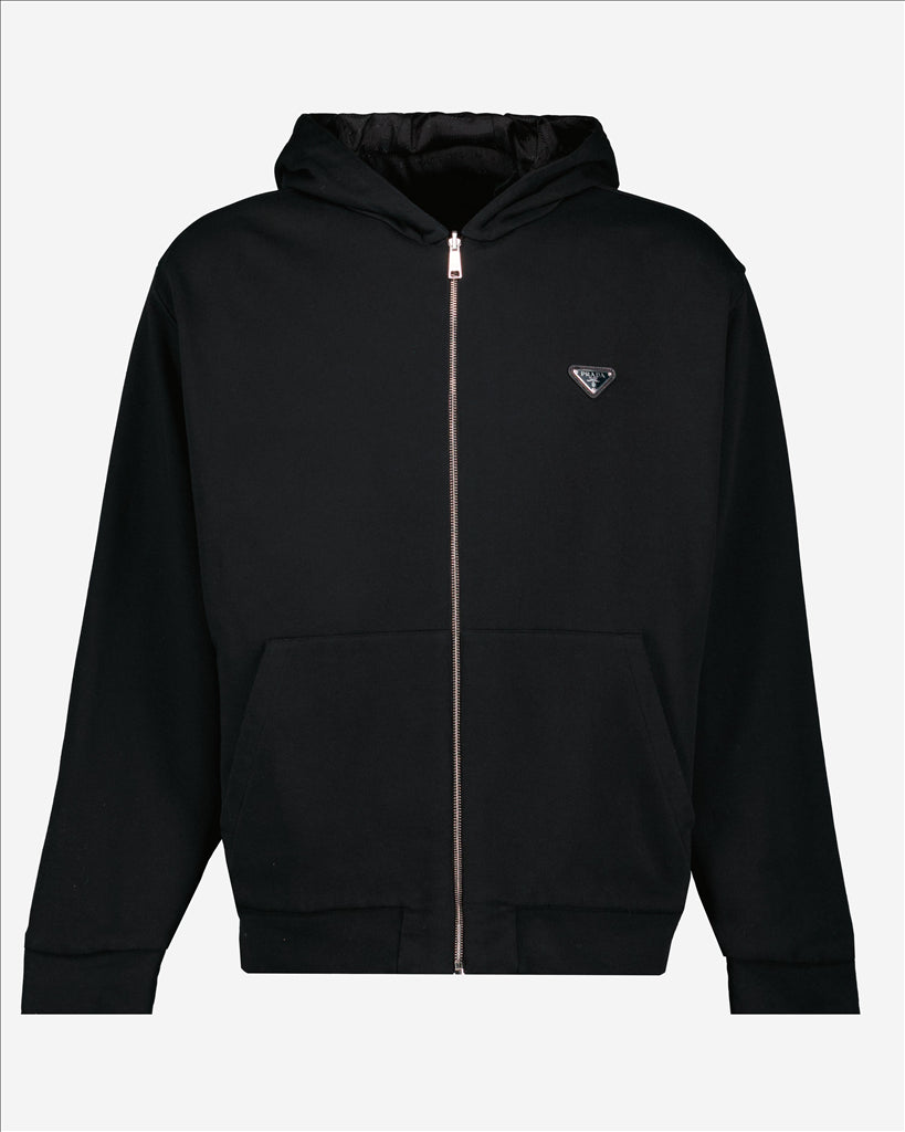 Sweatshirts Veste à logo triangle Prada Noir Homme