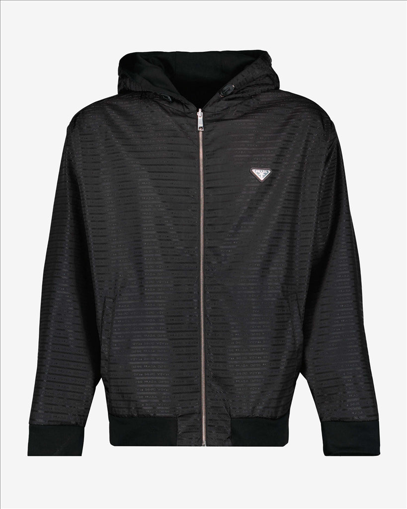 Sweatshirts Veste à logo triangle Prada Noir Homme