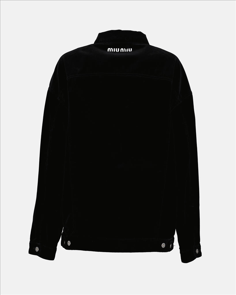 Jaquetas Veste en velours Miu Miu Preto Femme