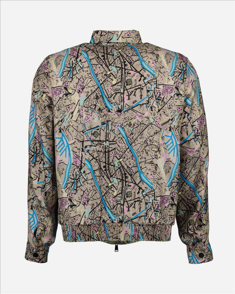 Jackets Fendi Map Jacket Fendi Green Men