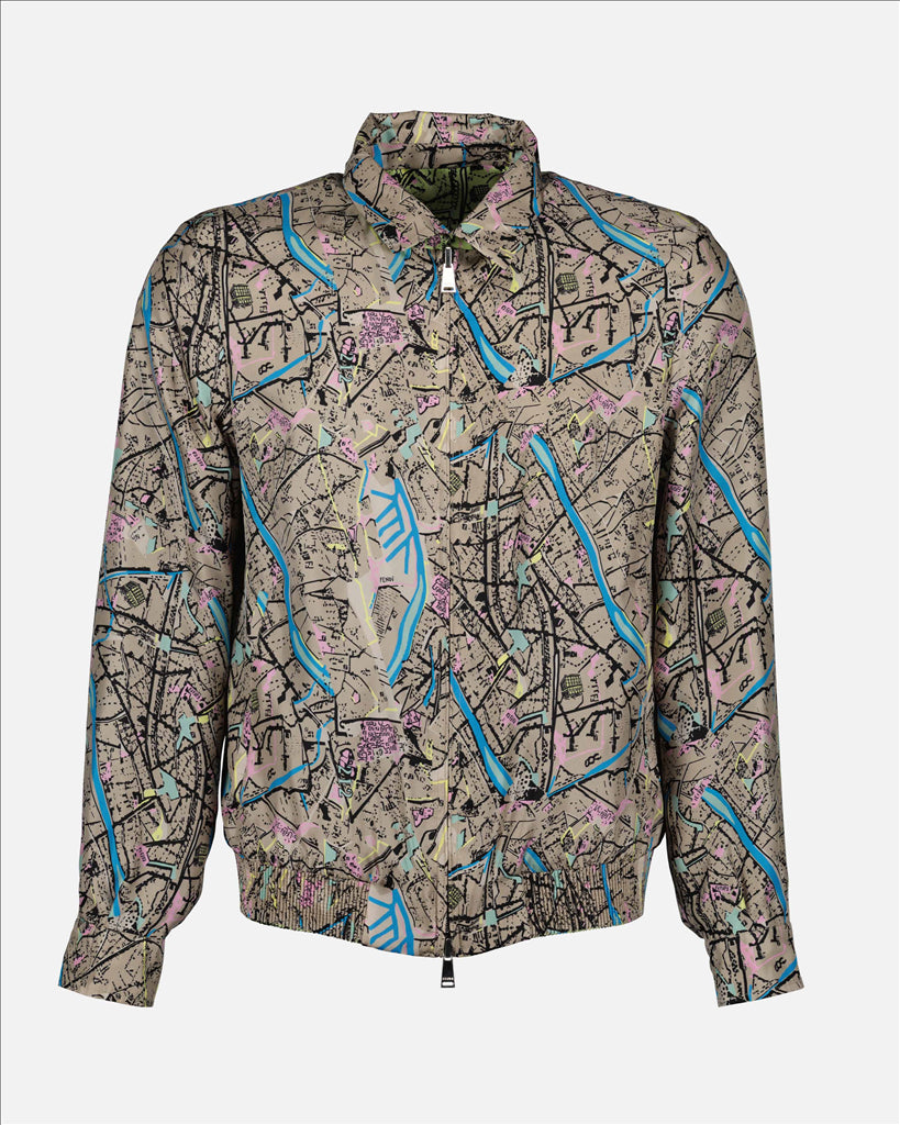 Jackets Fendi Map Jacket Fendi Green Men
