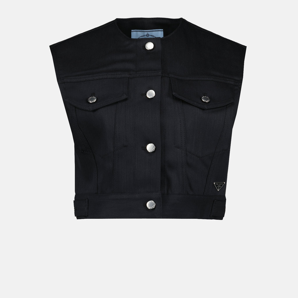 Veste sans manches en denim
